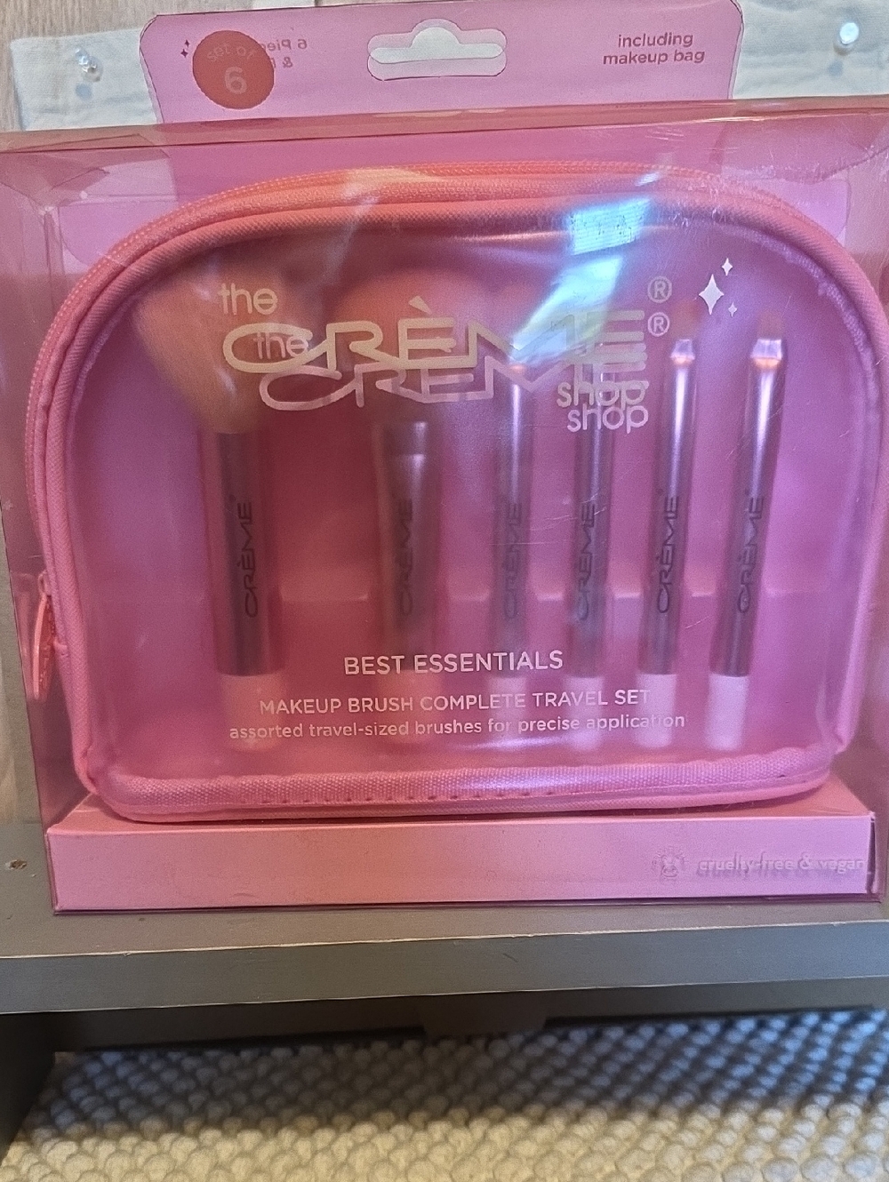 Creme Shop Best Essentials Pink Makeup Brush Travel Set